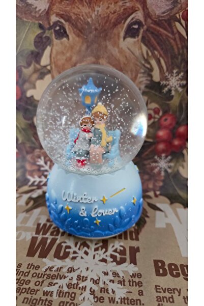 shop Mega Büyük Boy Kar Küresi Püskürtmeli,Işıklı Müzikli Çift Temalı Yılbaşı...