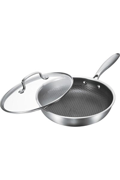 goldmann STAINLESS STEEL PAN IN 3 LAYERS WITH GLASS LID 24X5CM GM 1128-24