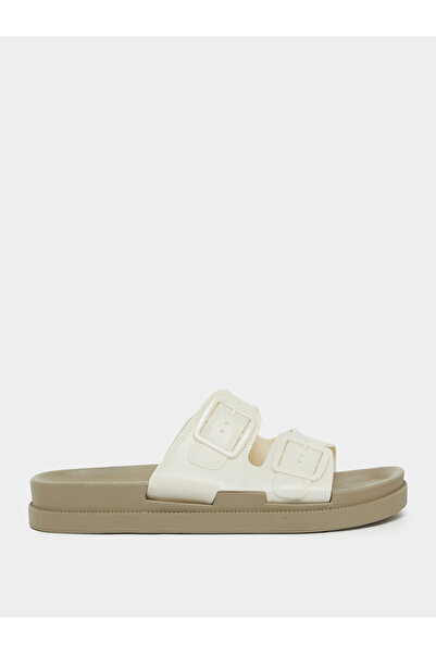 Styli Beige Buckle Detail Slides