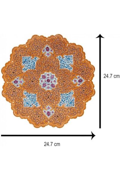 Margoun Handmade Enamel Copper Plate, Decorative Wall Hanging Plate (orange)