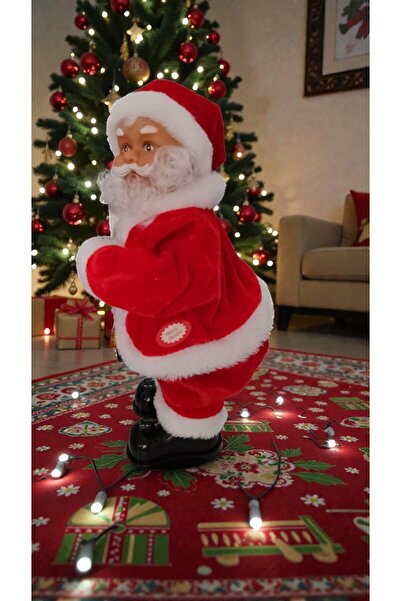 FAMEMUS ACCESSORY Christmas Musical Dancing Santa Claus with Guitar Size 30 cm