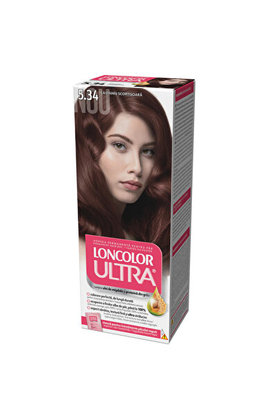 Loncolor Ultra Set 3 x Vopsea de Par Permanenta 5.34 Castaniu Scortisoara, 10...