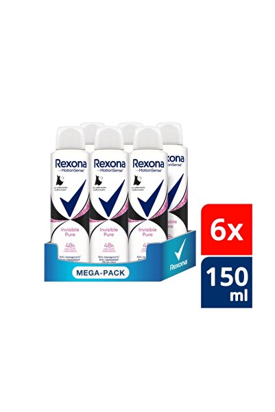 Rexona Invisible Pure antiperspirant deodorant for women, 6x150ml