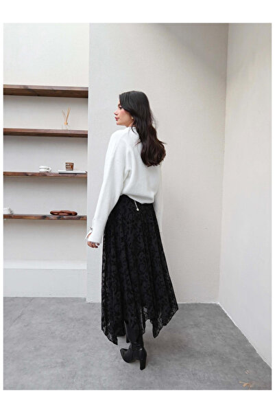 My Blog Black Patterned Skirt - 251125