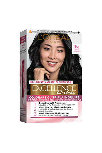 L'Oreal Paris Set 2 x Vopsea de Par 100 Negru Profund Loreal Paris Excellence