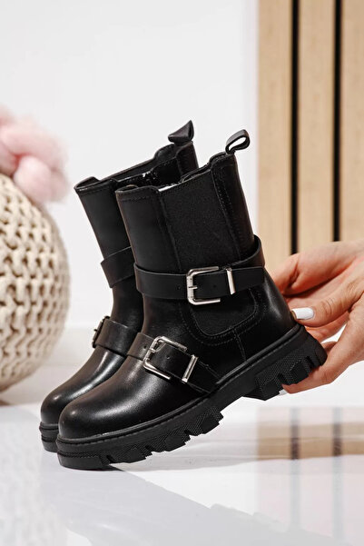 Zaira Ghete fete imblanite negre din piele ecologica Marisa #23140 - 30