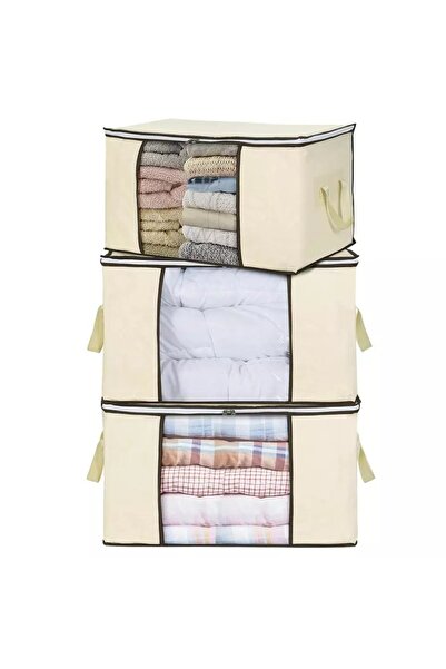 OEM Quilt Storage Bag Wardrobe Storage Box, 60*45*30 cm, Sand