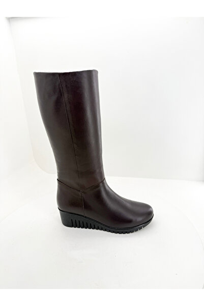 Deripabuc Γνήσιες δερμάτινες καφέ γυναικείες μπότες TRC-2007