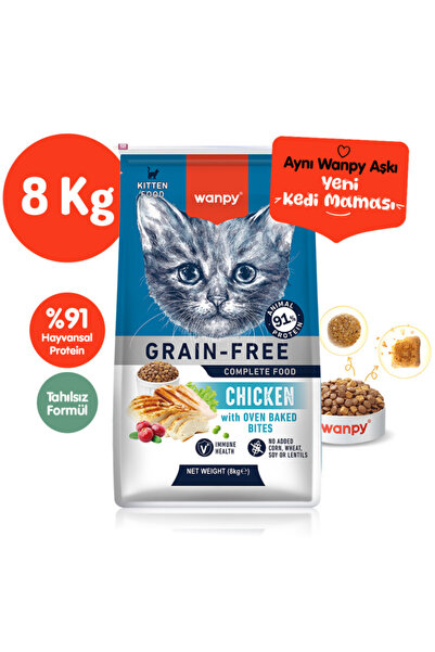 Wanpy Tahılsız Hipoalerjenik Yüksek Proteinli Tavuklu Yavru Kedi Maması 8 kg