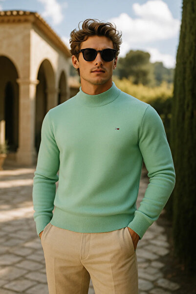 comstar Men's Basic Premium Comfort Long Mint Sweater