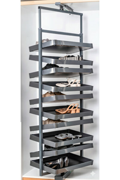 KMT 8 Shelf Rotating Shoe Rack (135 Cm- 155 cm Height) Anthracite