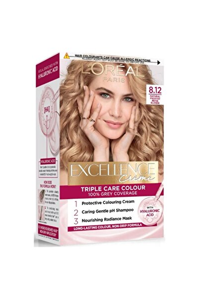 L'Oreal Paris Set 2 x Vopsea Permanenta cu Amoniac, 8.12 Blond Bej, Excellenc...