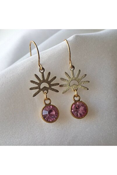 azra takı tasarım Handmade Pink Color, Dangling, Women's Earrings