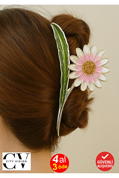 cityvision Agrafă de păr model Daisy roz de 11 cm – Agrafă metalică cu flori ...
