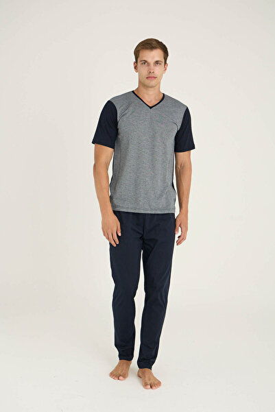 KLY New Season 2026 Men's V-Neck Summer Luxury Design Pajama Set