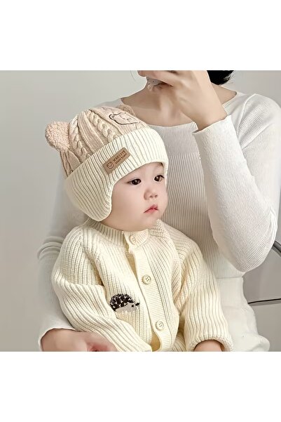 GlassySKY (6 أشهر - سنتين) قبعة شتوية محبوكة للأطفال من الجنسين مع حماية للأذ...