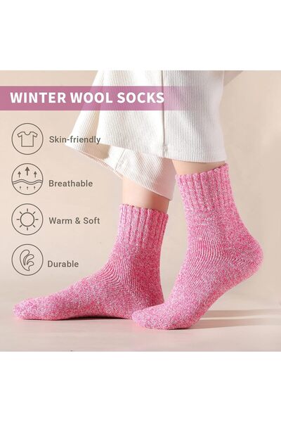 Generic 5 Pairs Women Wool Socks Thick Thermal Winter Warm Crew Boot Hiking Soft Knit Cozy Gift Set