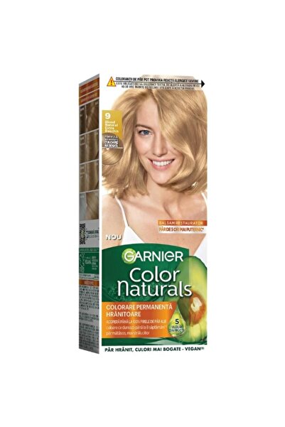 Garnier Set of 3 x Color Naturals Permanent Hair Dye 9 Extra Light Blonde, 110 ml