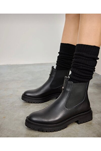 BARIŞ AKBULUT Elastic Genuine Leather Boots