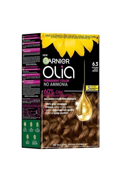 Garnier Set 2 x Permanent Hair Color Without Ammonia, 6.3 Light Golden Blonde, Olia, 112 ml