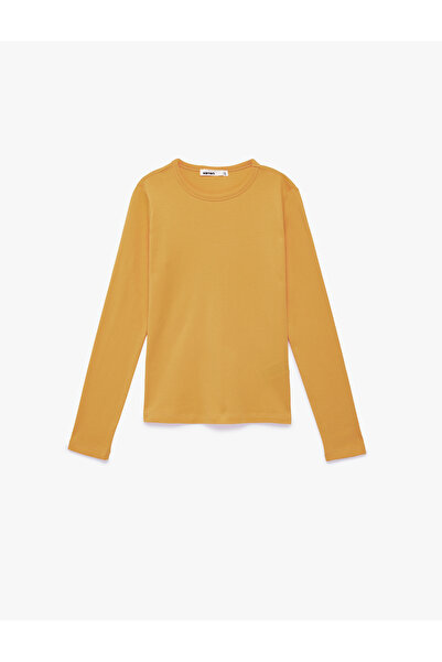 Koton Cotton Long Sleeve Crew Neck Basic T-Shirt