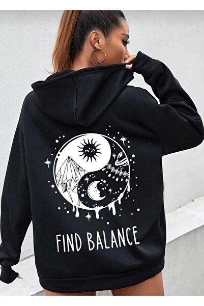 Hunors Sportswear & Company سترة فند بالانس مطبوع للجنسين موديل قطن بغطاء رأس