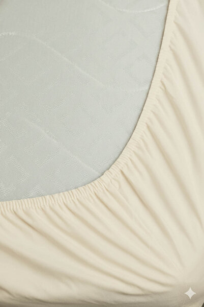 FAVORA 100% Cotton Ranforce Premium Single Plus Fitted Sheet - Cream