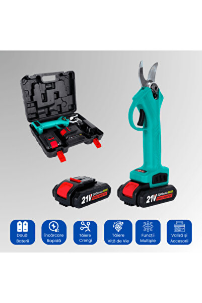 OferteTop Professional Electric Scissors With 2 21v Batteries, Accessories And Case Included