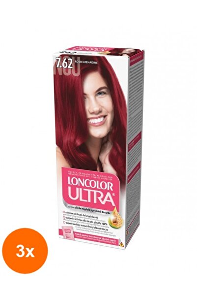 Loncolor Ultra Set 3 x Vopsea de Par Permanenta cu Amoniac 7.62 Rosu Grenadin...