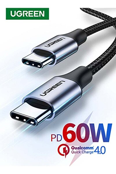 Ugreen 60W USB-C to USB-C Nylon Braided Cable 2m (480Mbps, PD 60W)