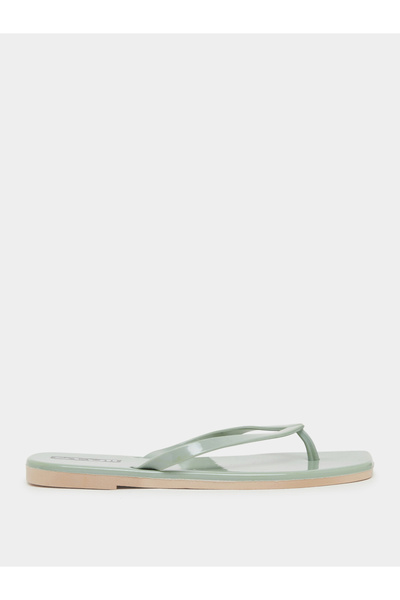 Styli Green Plain Flip Flops
