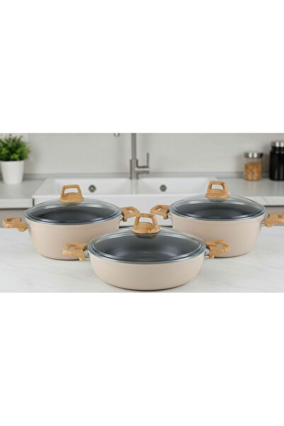 Milanor Neo Seramik Tencere Seti – 22 cm, 24 cm Derin + 28 cm Basık