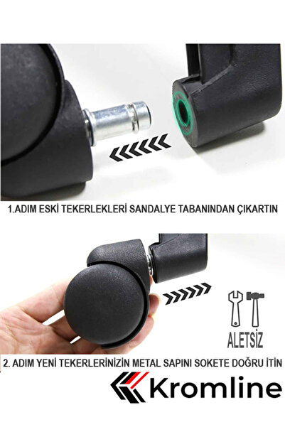 Cromline Office Sofa Chair Wheel 5 Pieces with 50 Mm Pins