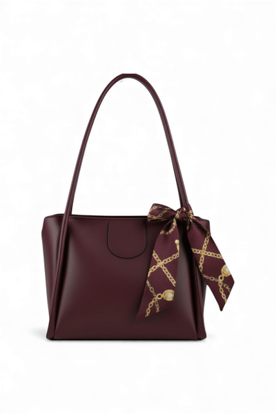 REVENKO Berlin Bordo Fermuarlı Kadın Omuz Çantası