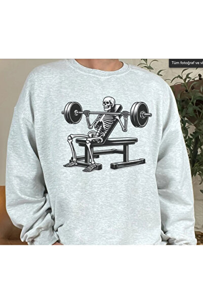 Oceanwear سويت شيرت Skeleton Halter B مطبوع برقبة دائرية للجنسين مبطن بالصوف