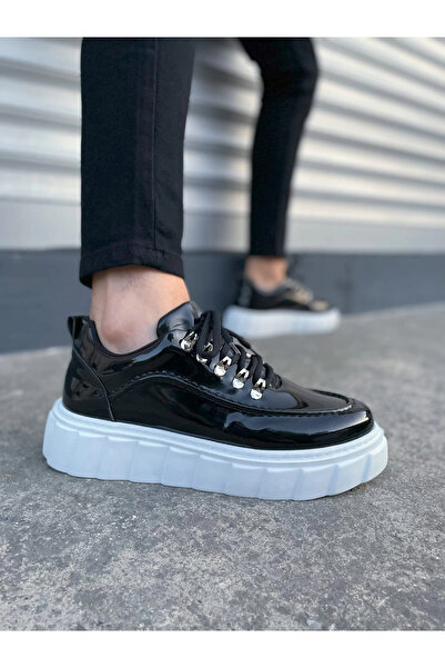 Joy Ayakkabı JY010 Pantofi casual pentru bărbați din piele lacuită cu șiretur...