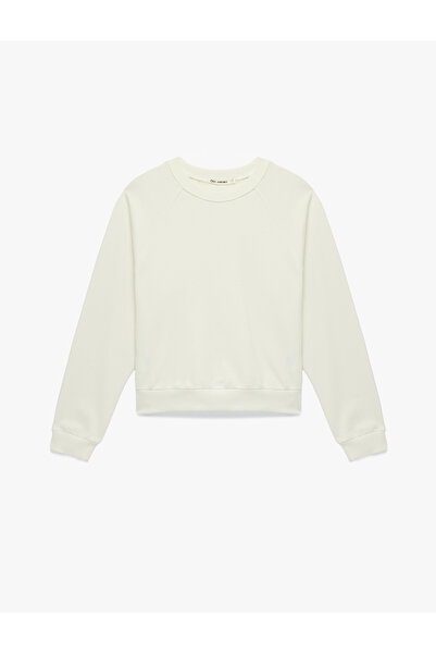 Koton Cotton Comfortable Fit Fleece-Lined Long Sleeve Crew Neck Sweatshirt