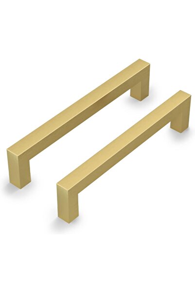 OEM Σετ 2 χρυσών λαβών συρταριών από ανοξείδωτο ατσάλι - απόσταση οπών 128 mm