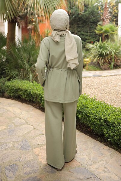İmajButik Çağla Waist-Tied Tunic with Pants Modal Set