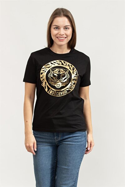 Just Cavalli Kadın Bisiklet Yaka T-Shirt Siyah