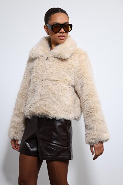 Antioch Ecru Plush Look Coat