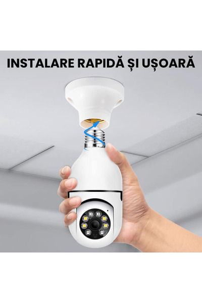 OferteTop Set of Two Full HD Bulb Cameras, With Wi-Fi, Motion Sensor And Phone App