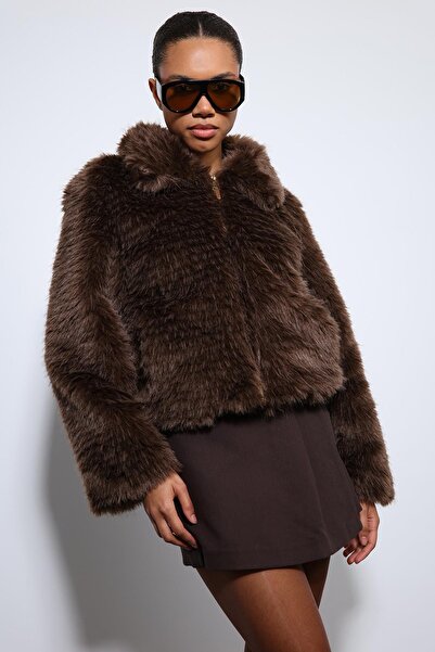 Antioch Coffee Plush Look Coat