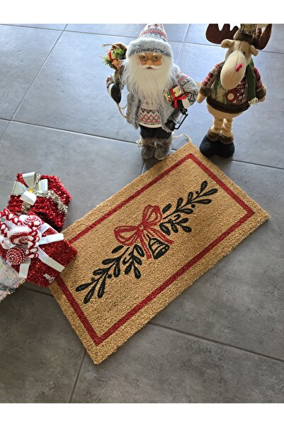 LAMONETA Holiday Bells New Year Ribbon with Bells and Bows New Year's Eve Door Front Koko Doormat