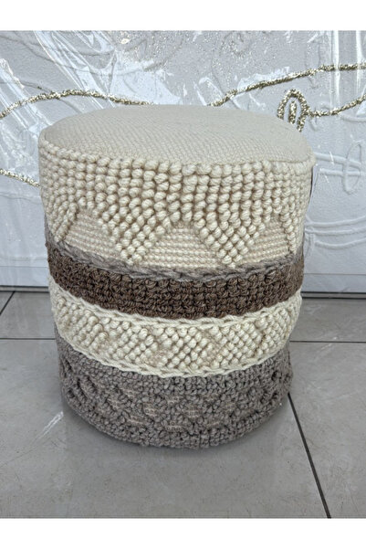 BEC51 Modern round pouf chair - multi-colored for stylish decor