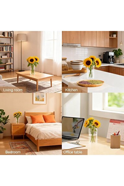 NYGANMELLOZ 3-Pack Clear Glass Cylinder Vases (750ml, 8 x 15 cm)