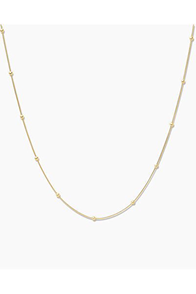 OYRE Altın Kaplama Round Snake Kolye - Altın Top Detaylı