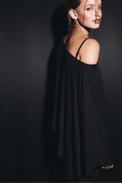 Stradivarius Cupro Cape with Studs