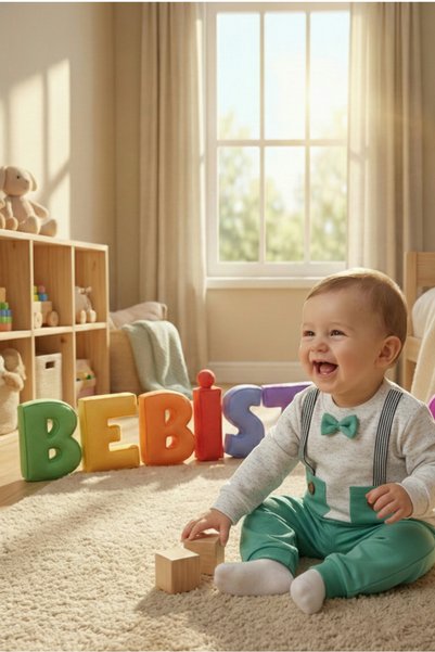 Bebişto Bow Tie Strap Pocket Stylish Baby Boy 2-Piece Set