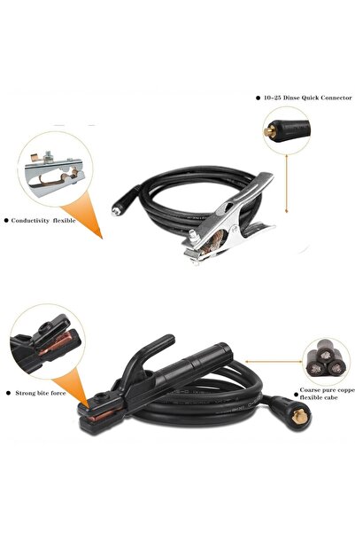 OEM Cabluri fi 25mm sudura , 3.5 m cleste electrod , 3.5 cleste masa , conectori 9mm rosu/negru